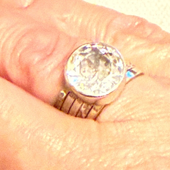 Rare Vintage Silpada Sterling Silver 5 Ring Set with Large CZ Stone - Picture 4 of 10